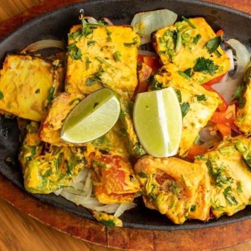 Tandoori Paneer Tikka Sizzler.