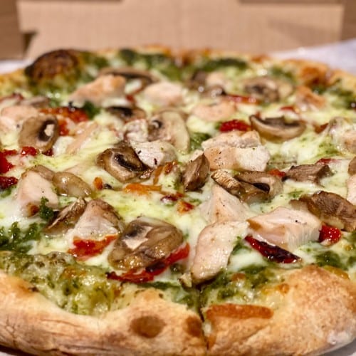 Chicken Pesto Pizza.