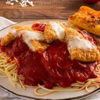 Chicken or Eggplant Parmigiana Pasta