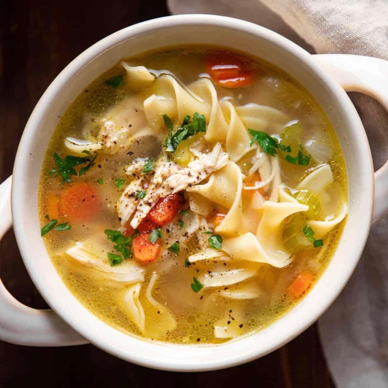 Chicken Noodle Soup , choose cup or bowl.