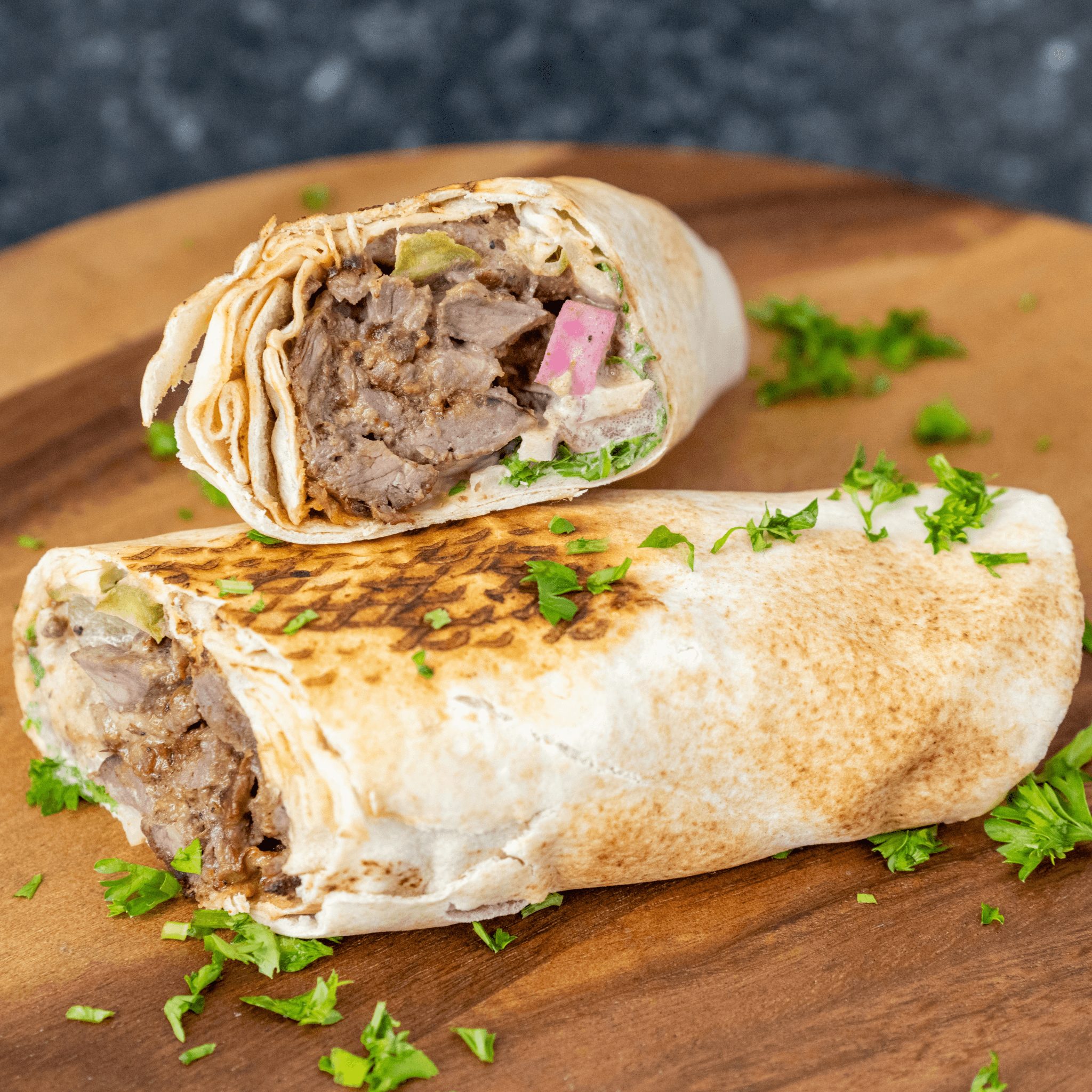 Beef Shawarma Wrap.