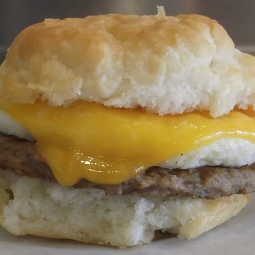 Biscuit Egg and Cheddar Sandwich.