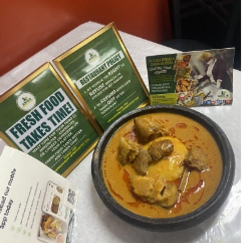 Fufu and Goat meats ground nuts soup.