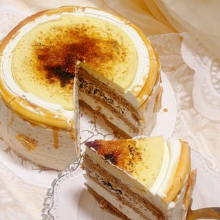 ⏰🎂 Crème Brûlée Cloud Cake烤布蕾奶皮子蛋糕