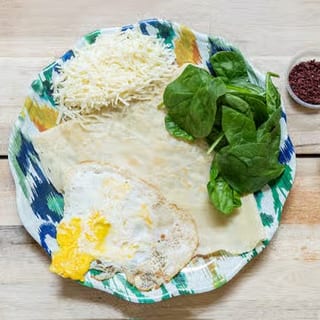 Cheese, Spinach and Egg Crepe