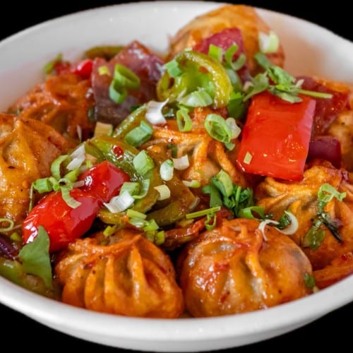 Chili Chicken Momo.