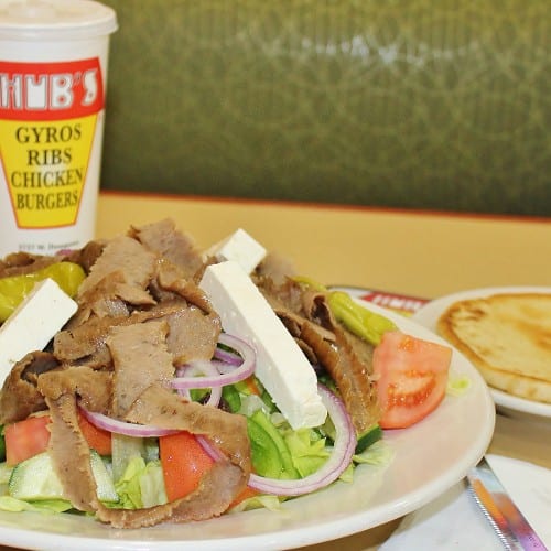 Greek Salad with Gyros.