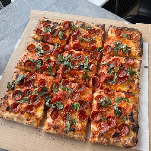 Sicilian Alla Vodka Square Pizza.