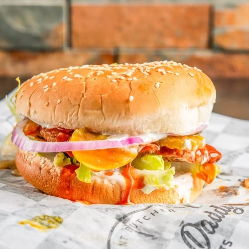 Buffalo Chik'n Sandwich.