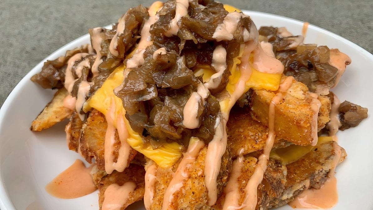 Vegan Cheddar Loaded Jojos.