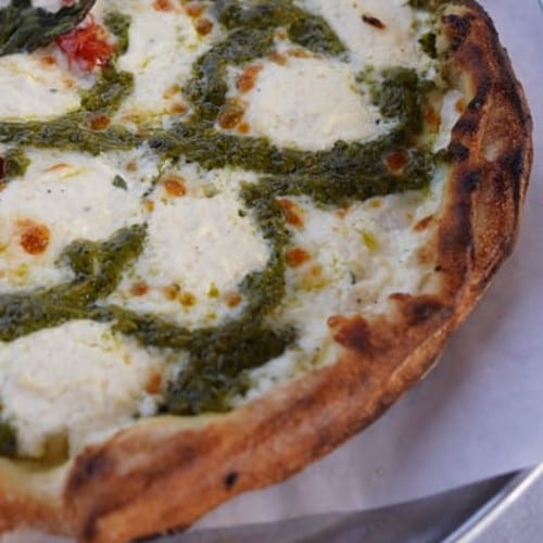 Pesto Bianca Pizza.