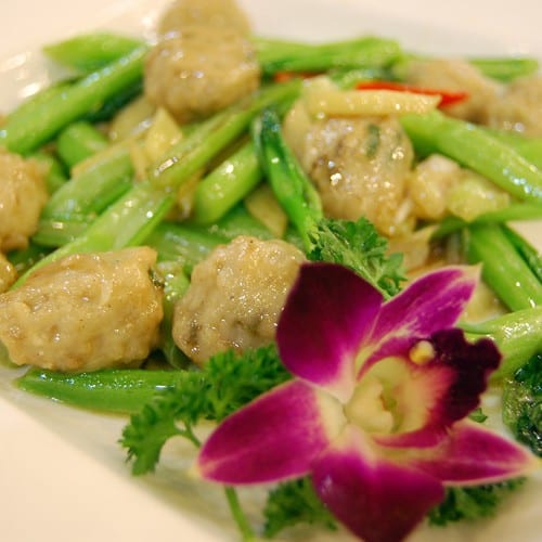Rock Cod Fillet with Chinese Broccoli.