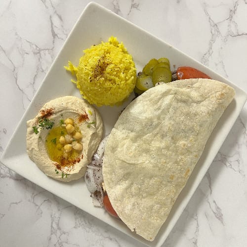 Lamb-Beef Shawerma Plate.