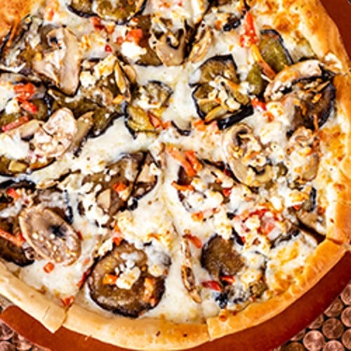Roasted Eggplant Pizza.