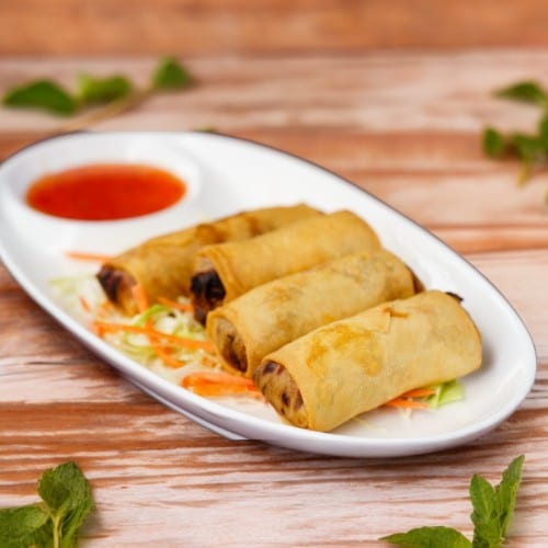 Por-Pier Pak (Vegetarian Egg Rolls).