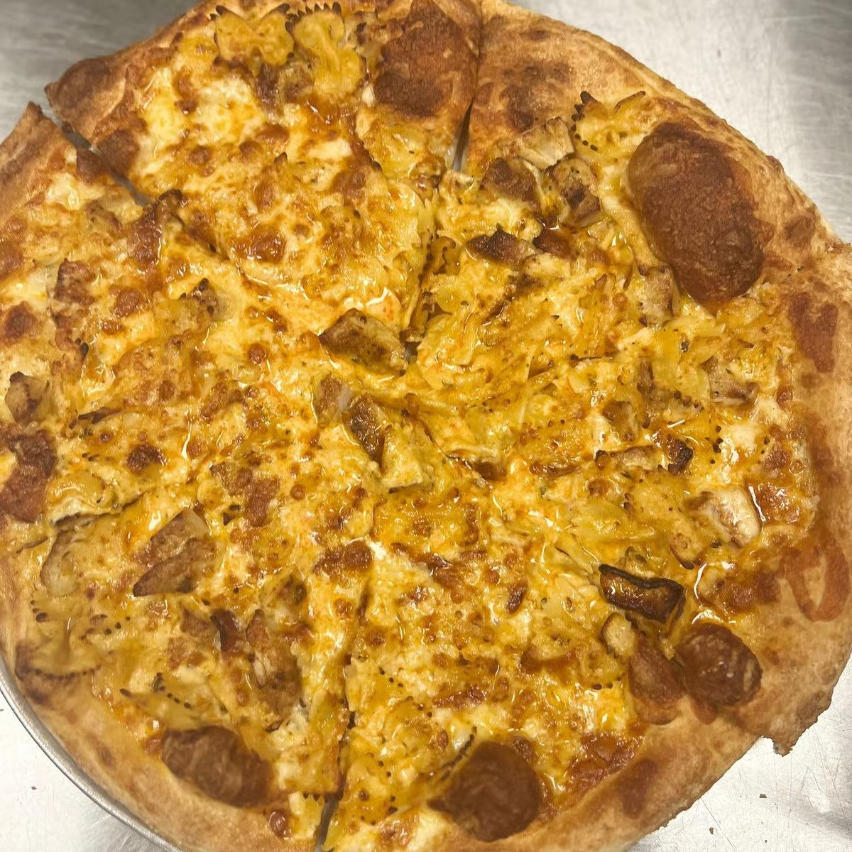 Buffalo Mac & Cheese Pizza.