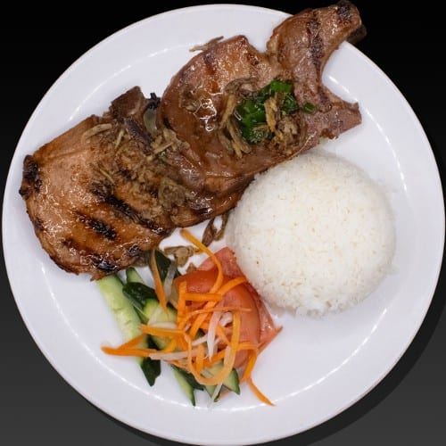Grilled Pork Chop Rice Plate.