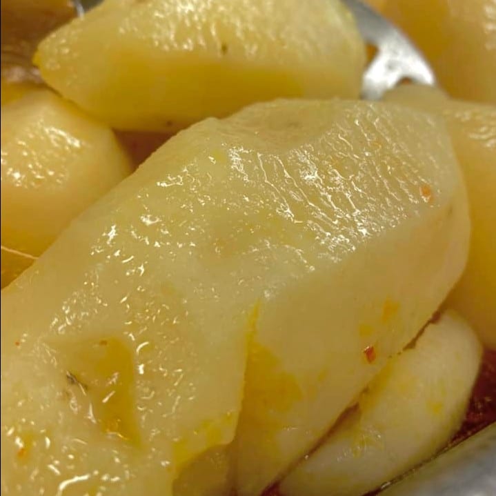 Boiled potatoes.
