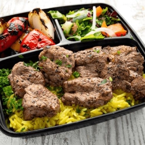 Beef Shish Kabab Platter.