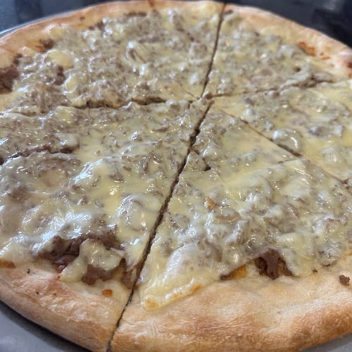 Cheese Steak Pizza.