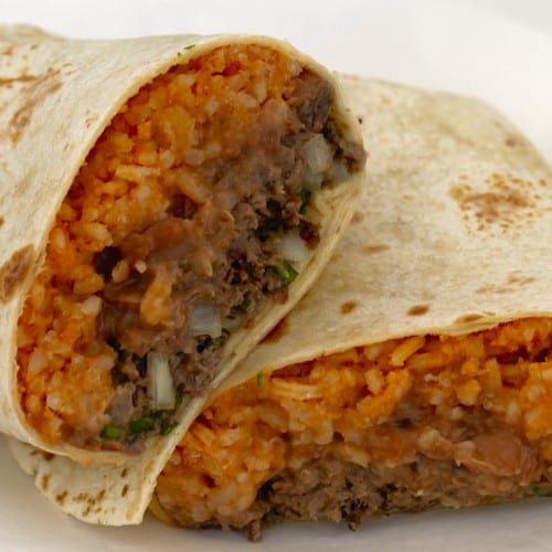 Marinated Pork Burrito.