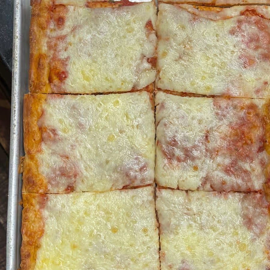 Sicilian Cheese Pizza.