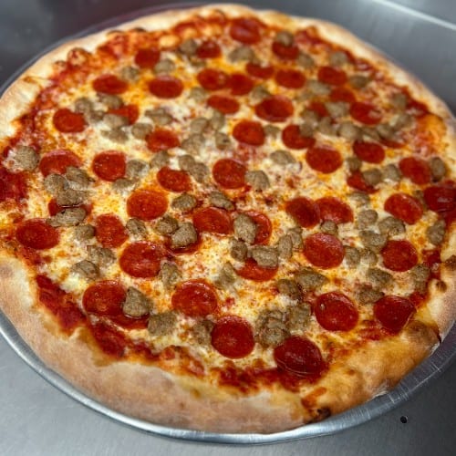 Pepperoni Sausage Pizza.