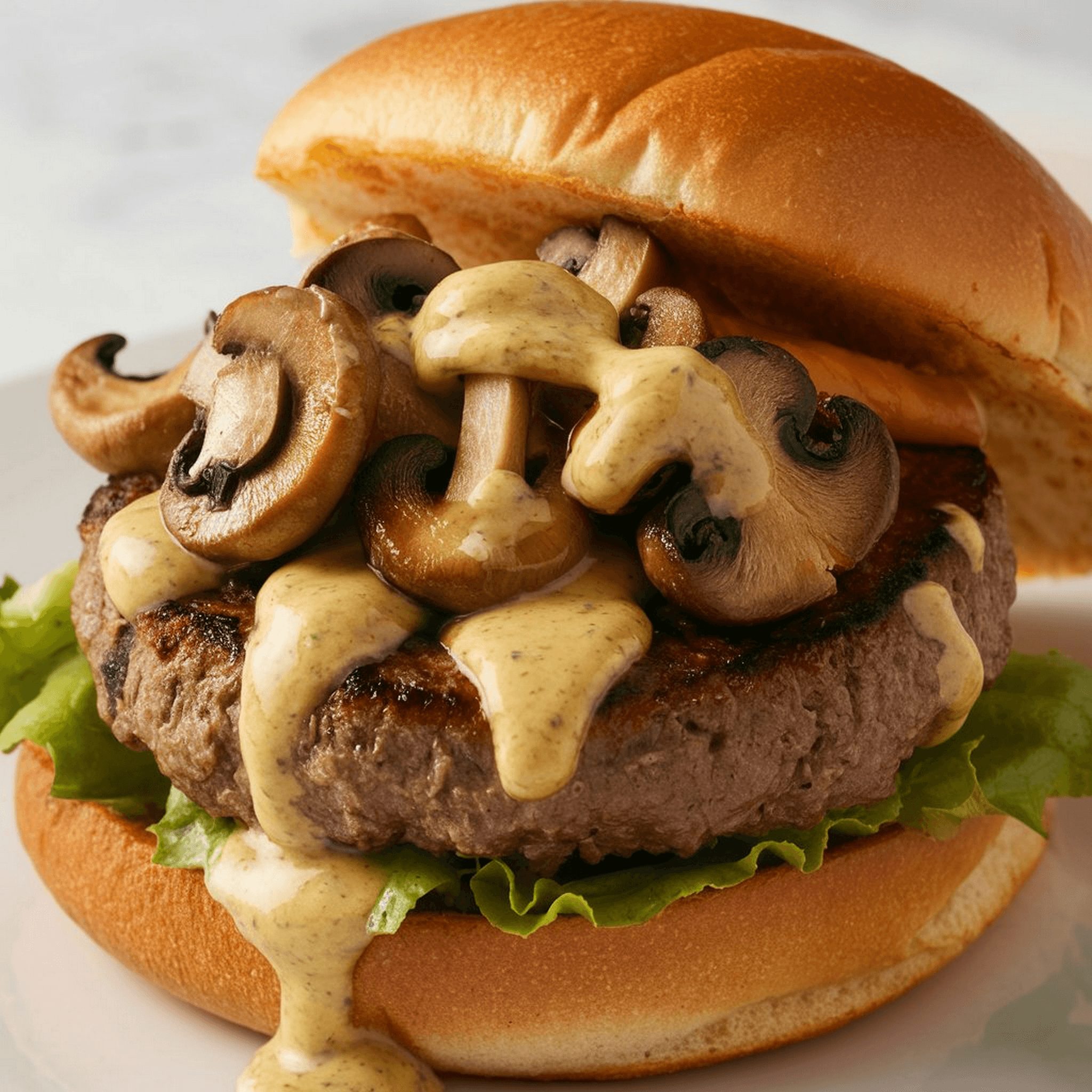 Mushroom & Swiss Burger.