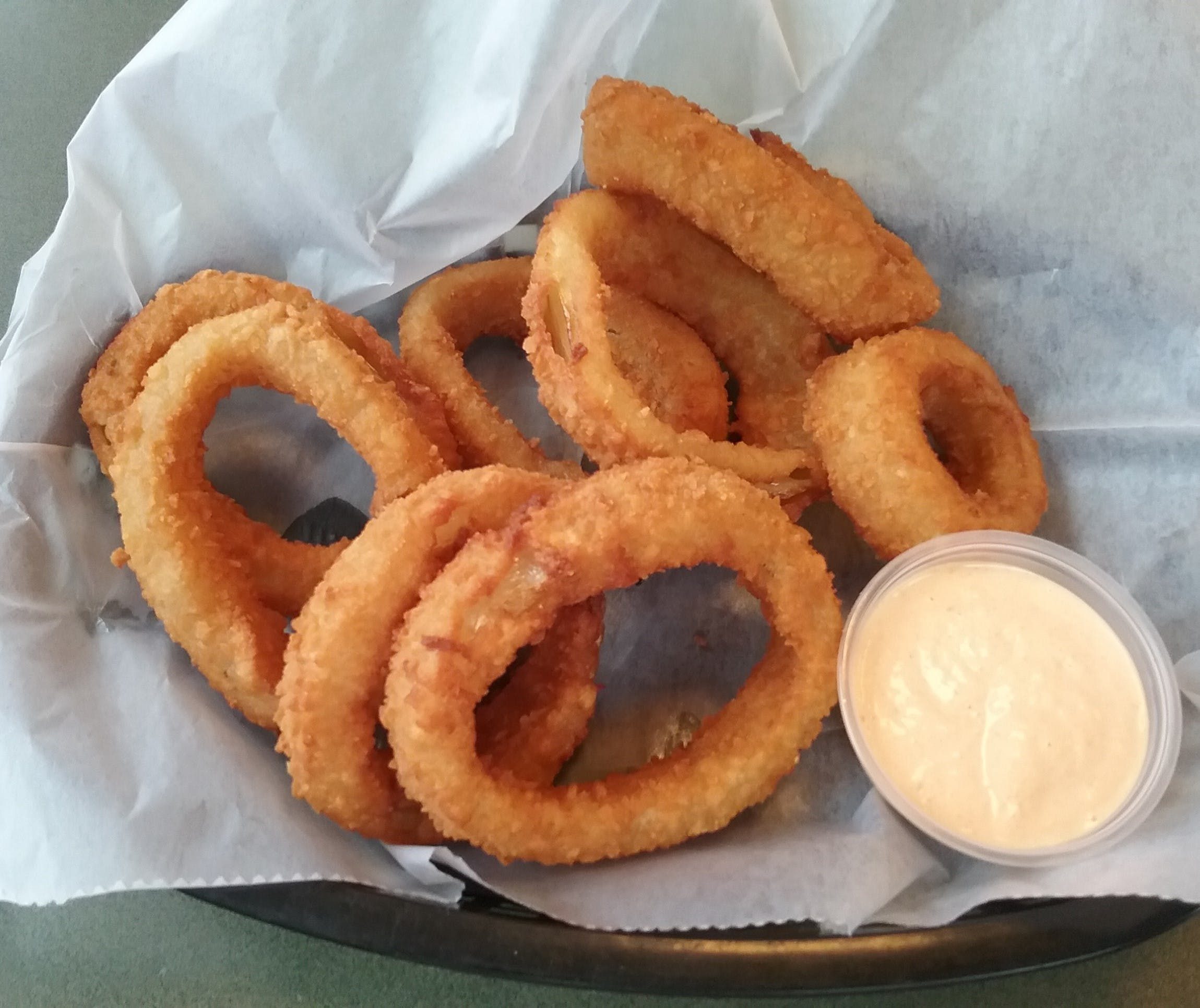 Onion Rings Served.
