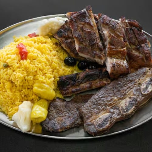 BBQ Beef & Pork Rib Combo.