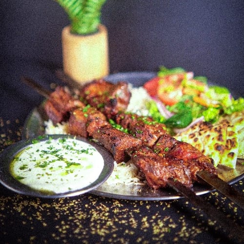 Beef Kebab Plate.