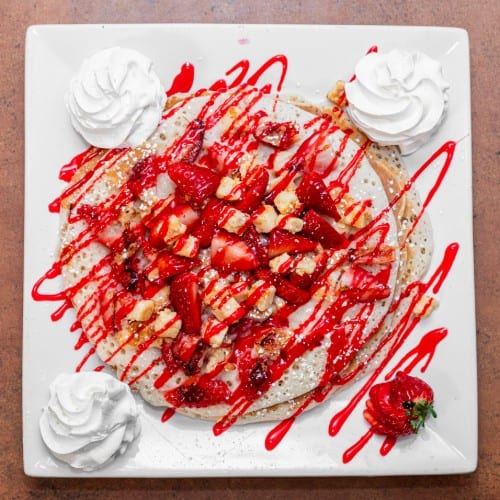 Strawberry Cheesecake Pancakes.