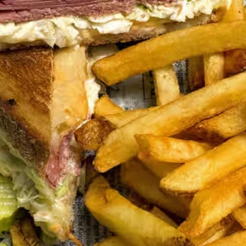 Corned Beef Reuben Sandwich.