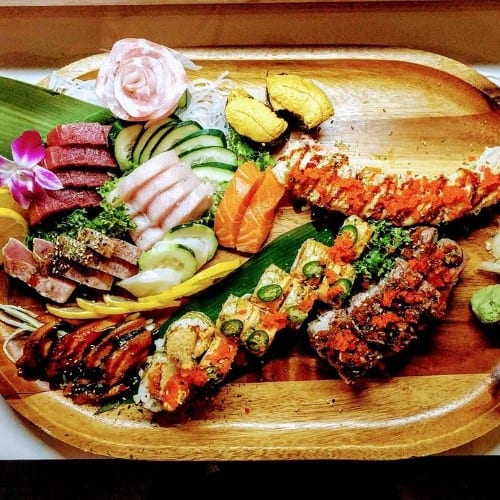 Sushi and Sashimi Combination.