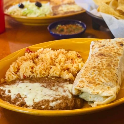 9. Carne Asada Burrito Dinner.