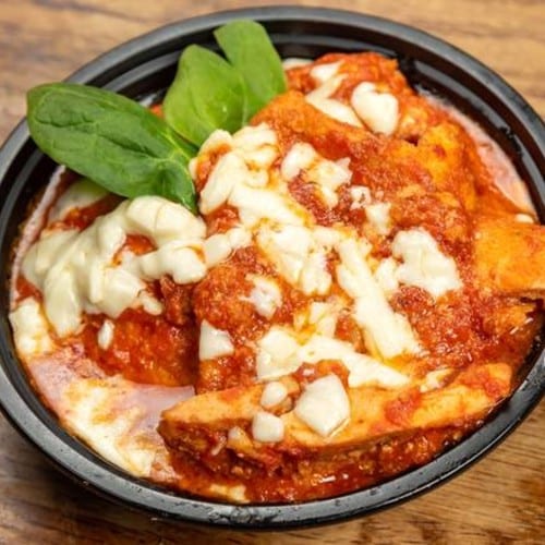 Chicken Cutlet Parmigiana-Dish.