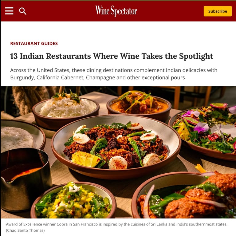 13 Indian Restaurants Where Wine Takes Spotlight