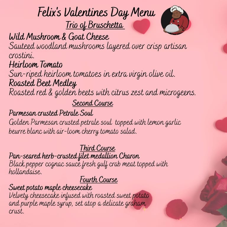 Valentine's Day Menu