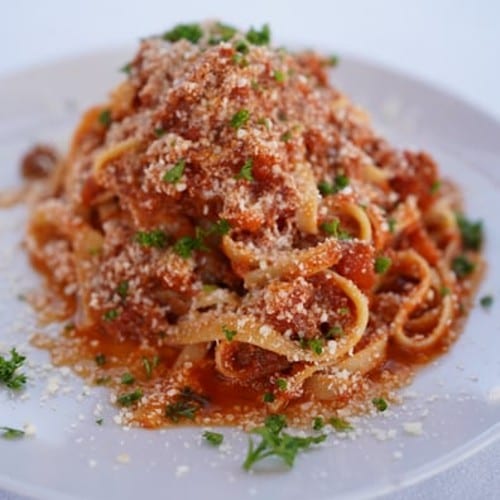 Fettuccine Bolognese.