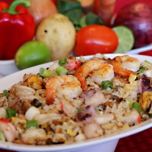 Arroz Chaufa De Mariscos.