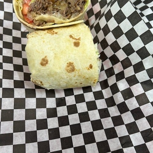 Cheese Steak or Chicken Cheese Steak Wrap.