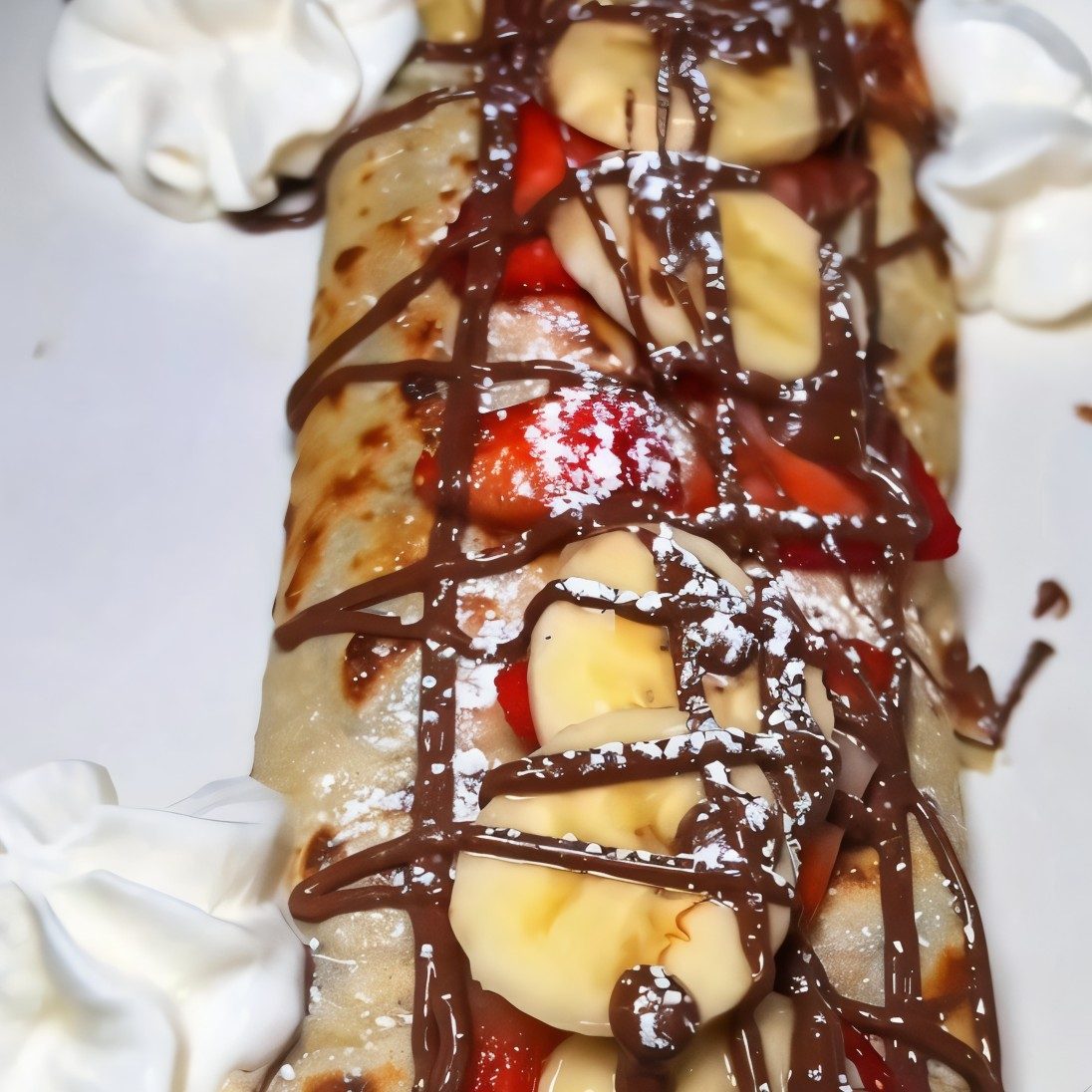 Strawberry and Banana Nutella Crepe.