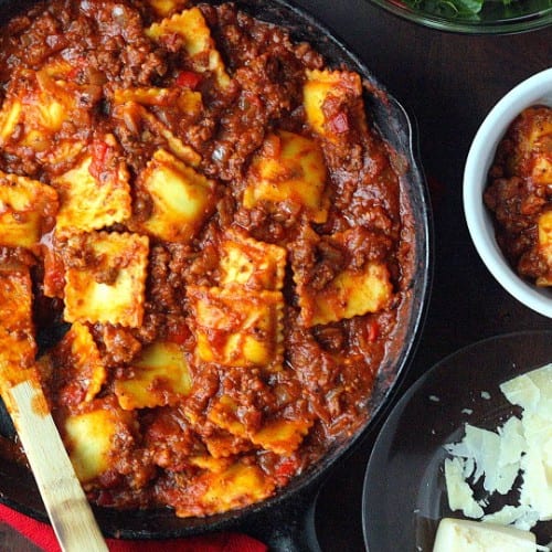 Homemade Meat Ravioli.