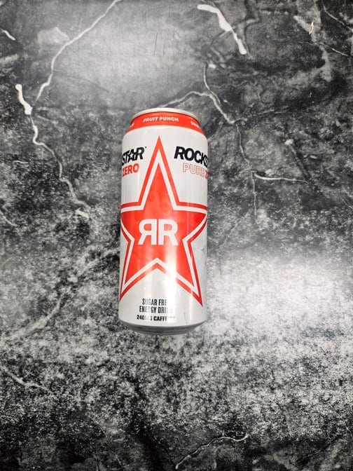 Rockstar Pure Zero Sugar Free 16oz Fruit Punch.