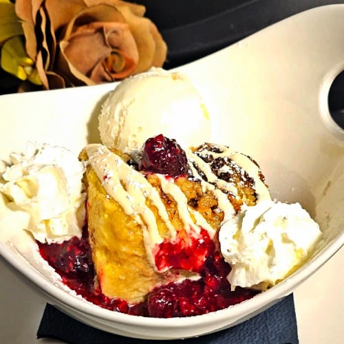 Rustic Warm Sicilian Bread Pudding.