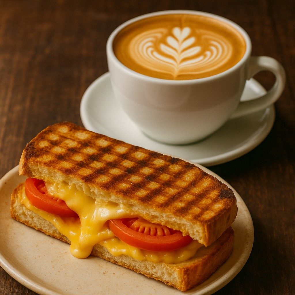 Grilled Cheese with Tomato Panini.