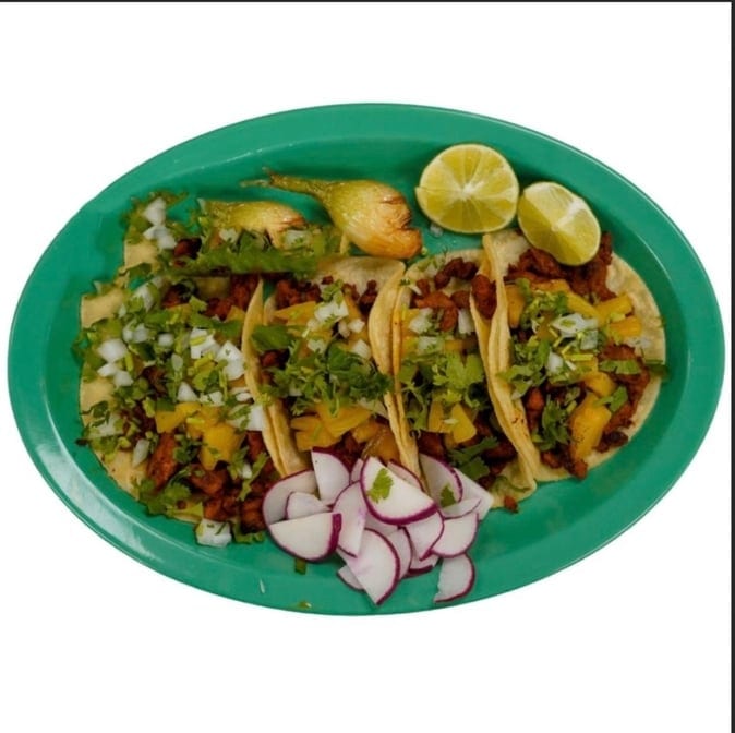 Tacos Al Pastor with Pineapple.