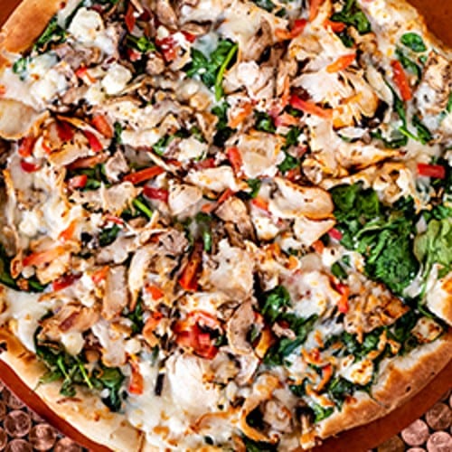 White Gourmet Pizza.