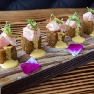 Crispy Cilantro Rice with Salmon