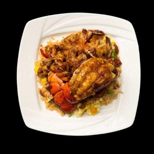 Lobster, Shrimp, Crawfish Fried Rice.